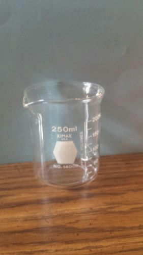 NEW KIMAX GLASS LAB BEAKER FLASK NO. 14000 250ML 50-200