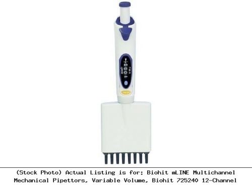 Biohit mLINE Multichannel Mechanical Pipettors, Variable Volume, Biohit 725240