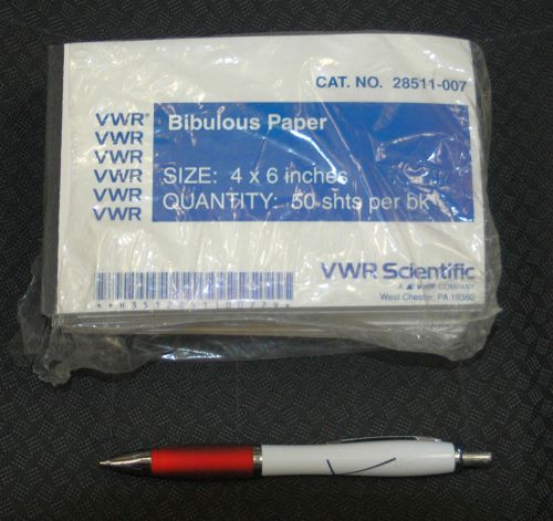 400 VWR 28511-007 High Quality Bibulous Paper 4&#034;x6&#034; Sheets for Microscope Slides