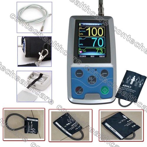 CE Contec ABPM50 Ambulatory Automatic Blood Pressure Monitor(NIBP),Free 3 cuffs