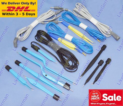 Premium quality german bipolar bayonet forceps electrosurgical instruments sets for sale