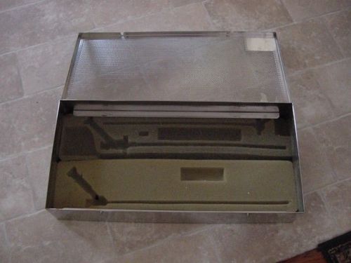 Instrument sterilization tray laparoscopy w/lid 24 x12 stainless ss for sale