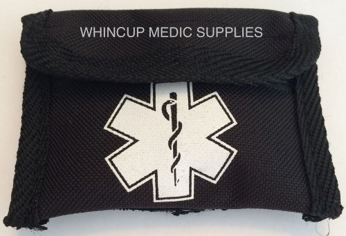 PARAMEDIC / EMT / EMS LATEX 2 PAIR BLACK NYLON  GLOVE POUCH