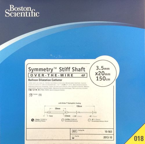 Boston scientific symmetry stiff shaft otw balloon dilatation cath, ref: 10-563 for sale