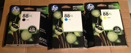 Gen. HP 88XL C9391AN C9393AN C9396AN  Lot of 3 New Sealed