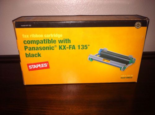 *NEW* STAPLES FAX RIBBON CARTRIDGE FOR PANASONIC KX-FA 135 BLACK INK