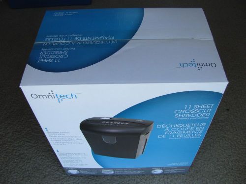 Brand New Omnitech 11 Sheet Cross Cut Shredder OT-NXC11BFA