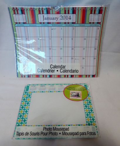 12 Month 2014 Wall Calendar &amp; Photo Mousepad By Studio 18-11&#034; x 9&#034; &amp; 8&#034; x 6 1/2&#034;