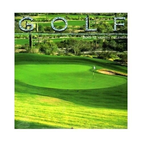 Wall Calendar Golf New 2015 Courses Ball 12 x 12 Month Sports Green Sand Bunker