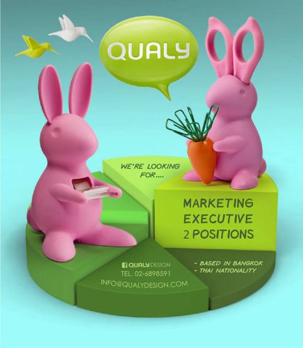 QUALY HOME/OFFICE DESK STATIONARY DUO BUNNY TAPE DISPENSER&amp;SCISSORS MAGNET#