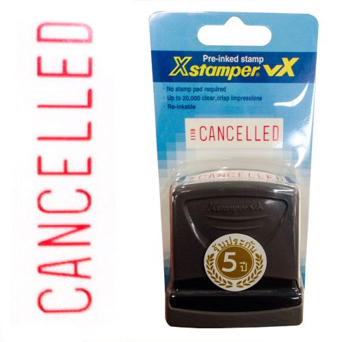 X-stamper rubber vx stamp self-inking re-inkable&#034;cancelled&#034; for sale