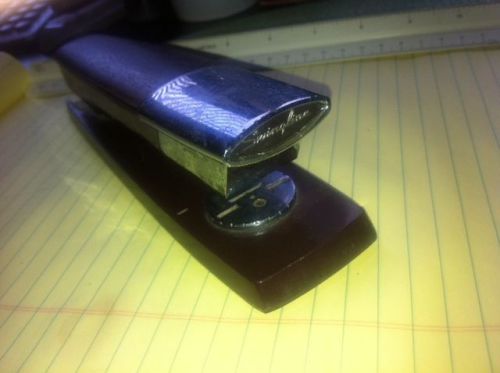 Vintage Swingline 333 Stapler  Woodgrain  Chrome Art Deco Mid Century Modern