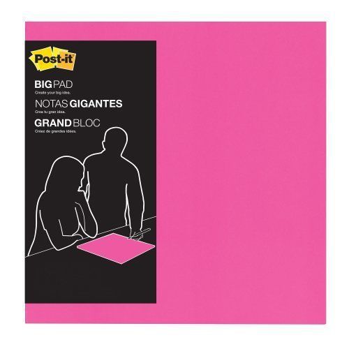 Post-it Big Pads - 30 Sheet - Unruled - 15&#034; X 15&#034; - 1 / Pad - Fuchsia (bp15p)