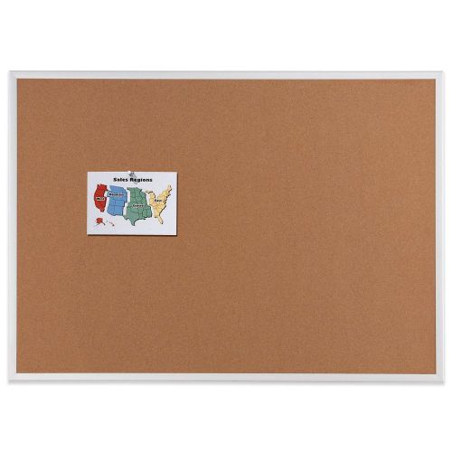 New quartet cork bulletin board, 3 x 2 feet, aluminum finish frame (2303) for sale