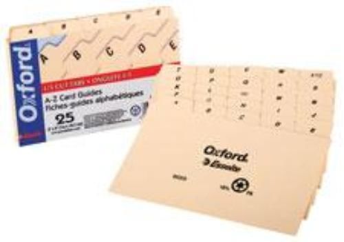 Ampad Oxford Index Card Guide A-Z 3&#039;&#039; x 5&#039;&#039; 25 Division Manila