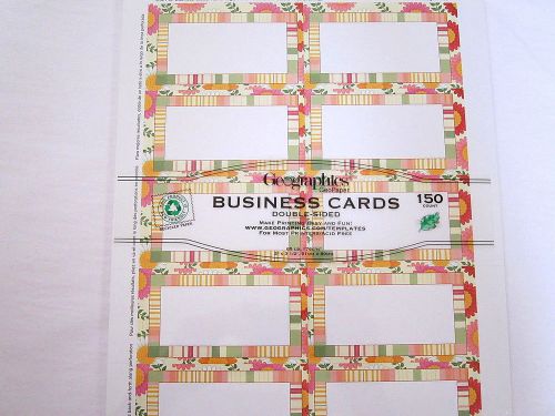 Geographics Gerbera Daisy Flowers 300  BUSINESS CARDS Double Sided Perforated