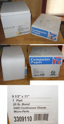 Star continuous computer form paper 9-1/2&#034;w x 11&#034;l, 1 part, 20 lb - 2,400 sheets for sale