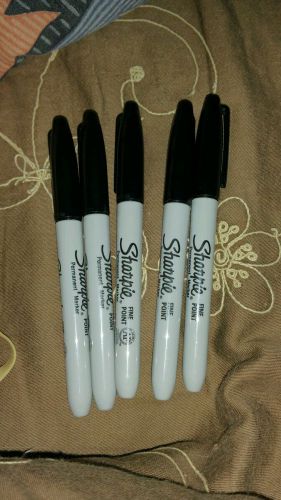 Genuine Sharpie Original Permanent Fine Point Marker Black 30001 5 Pcs NEW