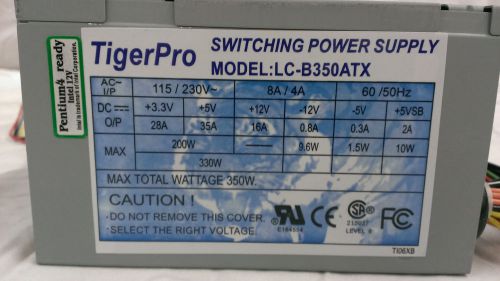 Tigerpro  350 watt switching power supply lc-b350atx  w/power cord for sale