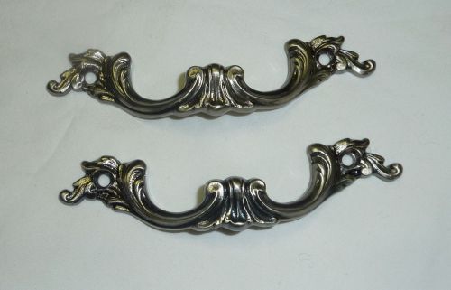 (2) Antique Style 4.72&#034; Cabinet Door Pulls Drawer Dresser Handles Brass PEWTER