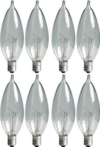 GE Lighting Crystal Clear 66104 25-Watt, 220-Lumen Bent Tip Light Bulb with Can.