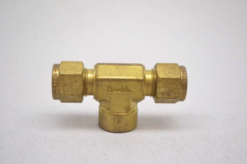 Swagelok b-600-3ttf 3/8 tube 1/4 in fnpt brass tee branch fitting d431068 for sale