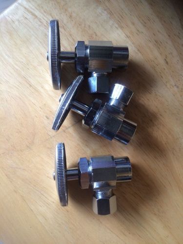 3 Angle Stop Valves 1/2&#034;X 3/8