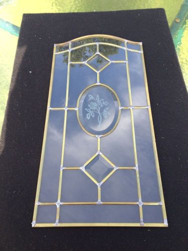 vintage  glass window panel  flower design clear