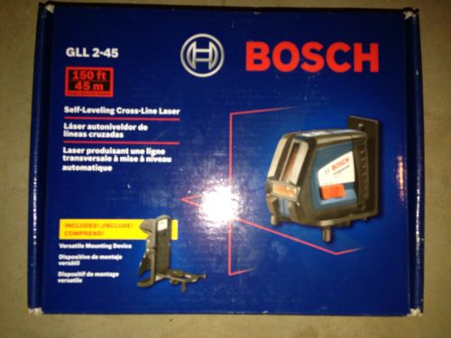 Bosch GLL 2-45 Self-leveling Long-range Cross-line Laser with 150-Feet Range New