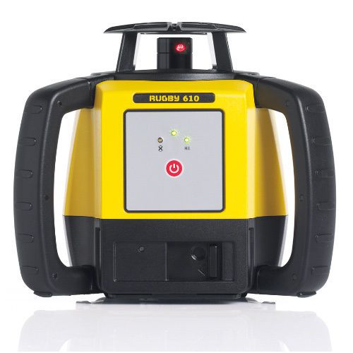 LEICA RUGBY 610 ROTARY LASER LEVEL W/ ALKALINE BATTERY &amp; ROD EYE BASIC SURVEYING