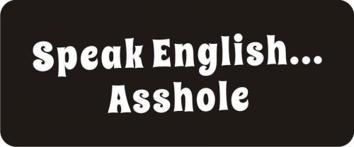 3 - Speak English...A$$hole Hard Hat Biker Helmet Sticker Bs517 3