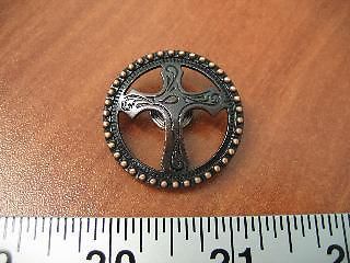 1-1/4&#034; Christian Cross Dotted Concho Conchos Copper