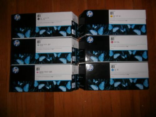 HP 81 Ink Cartridge Dye lot of 6 ~ new 2016