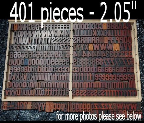 letterpress printing blocks 401 pcs 2.05&#034; tall alphabet wooden type woodtype ABC