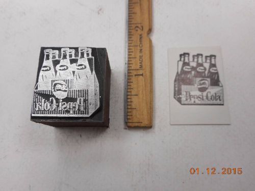 Printing Letterpress Printers Block, Bottles Pepsi Cola Soda Pop  in Carton