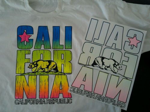 SUNNY CALIFORNIA REPUBLIC Colorful 3 PACK - 10x13 PLASTISOL HEAT PRESS TRANSFER