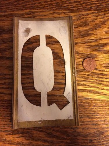 Vintage inter Locking  Brass Stencil letter &#034;Q&#034; 3 1/8&#034; By 6&#034; Crafting Steampunk