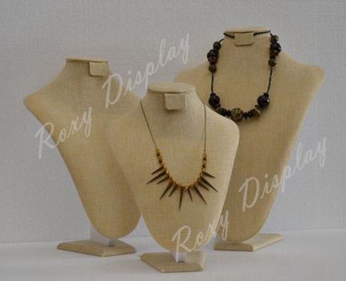 3 necklace stands linen earrings jewelry display #jw-ln-a3 + a4 + a5 for sale