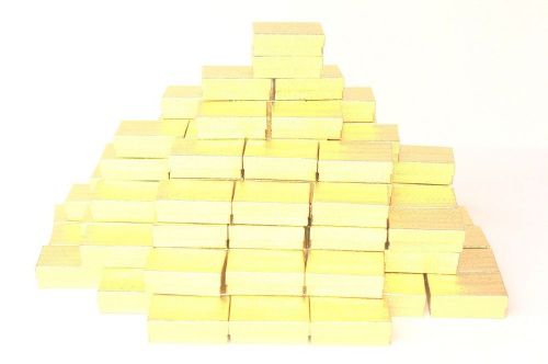 Lot of 100 gold cotton filled gift boxes jewelry boxes bangle watch boxes 3&#034;x3&#034; for sale