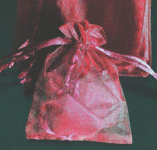 50x Solid Wine Dark Red Organza Bag Pouch for Xmas New Year Gift 7x9cm(2.7x3.5&#034;)