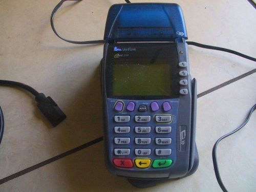 VERIFONE OMNI 3750 3MEG DIAL CREDIT CARD TERMINAL w/ Power Supply