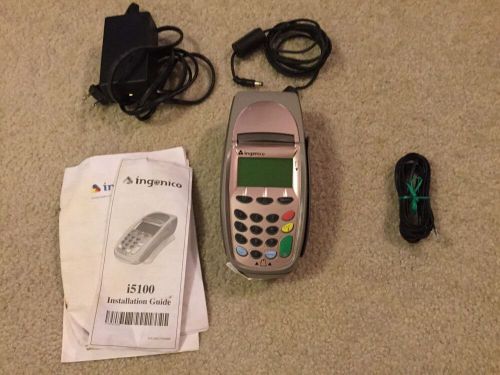 Ingenico i5100 Dual Comm Credit Card Machine For Parts, Power Cord Works