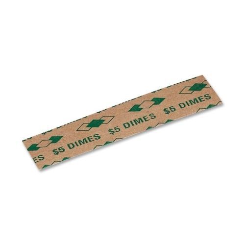 PM SecurIT $5 Dimes Coin Wrapper - 1000 Wrap(s) - Sturdy - Kraft - Green