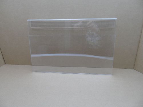 Lot of 5 17x11 hanging side load clear acrylic sign holders for sale