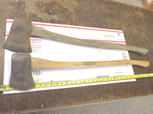 2 OLD STILL GOOD USER AX AXE TOOL PLUMB ++