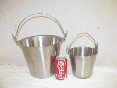 2 Stainless Steel 6 Qt &amp; 2 Qt 1-1/2 &amp; 1/2 Gallon Goat Dairy Milk Pails Bucket