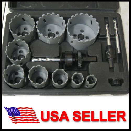 Tungsten Carbide Hole Saw Kit 13 Pce Concrete Tile MDF