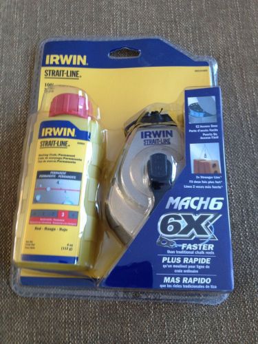 New Irwin Strait Line 2031315DS Mach6 Chalk Reel &amp; Chalk Combo