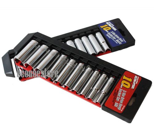 20 pc mechanics metric &amp; sae deep socket set 3/8&#034; drive 6 points with tray for sale