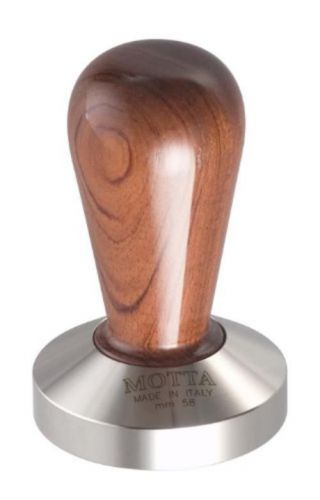 NEW Motta 110 Professional Flat Base Coffee Tamper, 58mm, Bubinga Handle